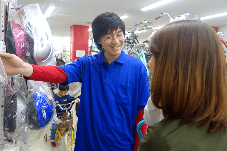 てるてる店員の接客風景